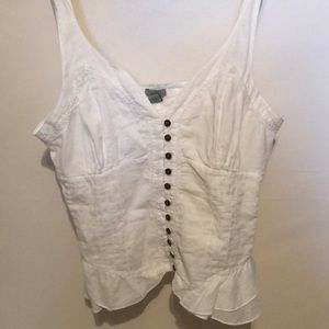 Button front White cotton cami- Anthro love